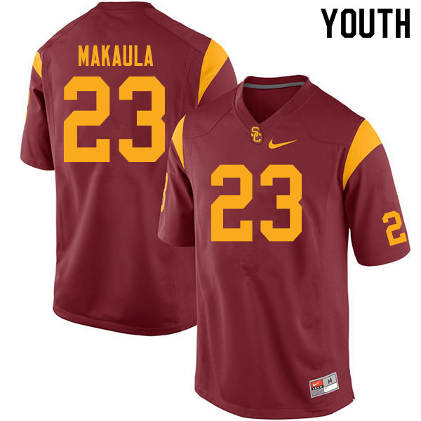 Youth #23 Kaulana Makaula USC Trojans College Football Jerseys Sale-Cardinal